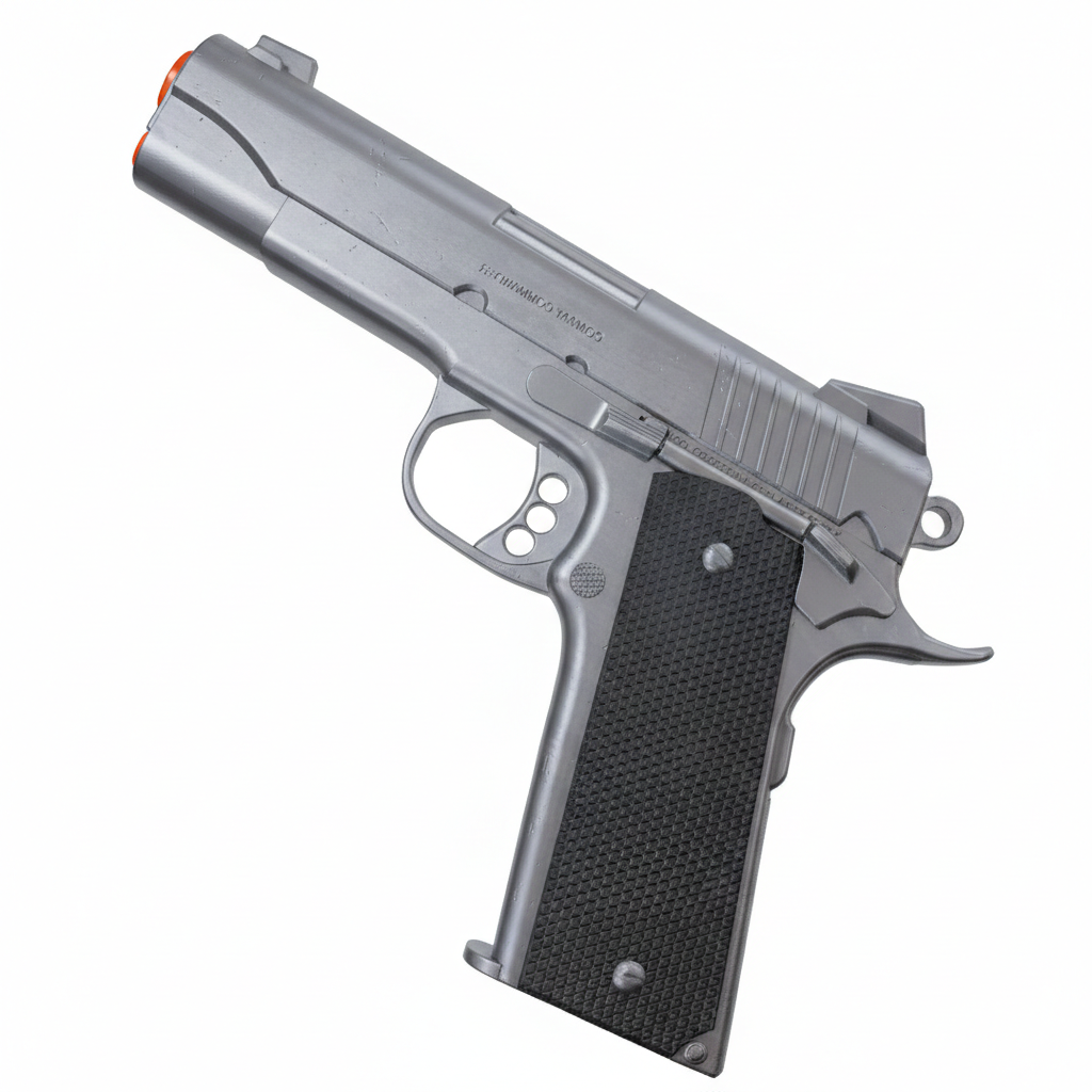 3d printed Colt 1911 Commander (PropGun) 1/1 Size blaze orange tip