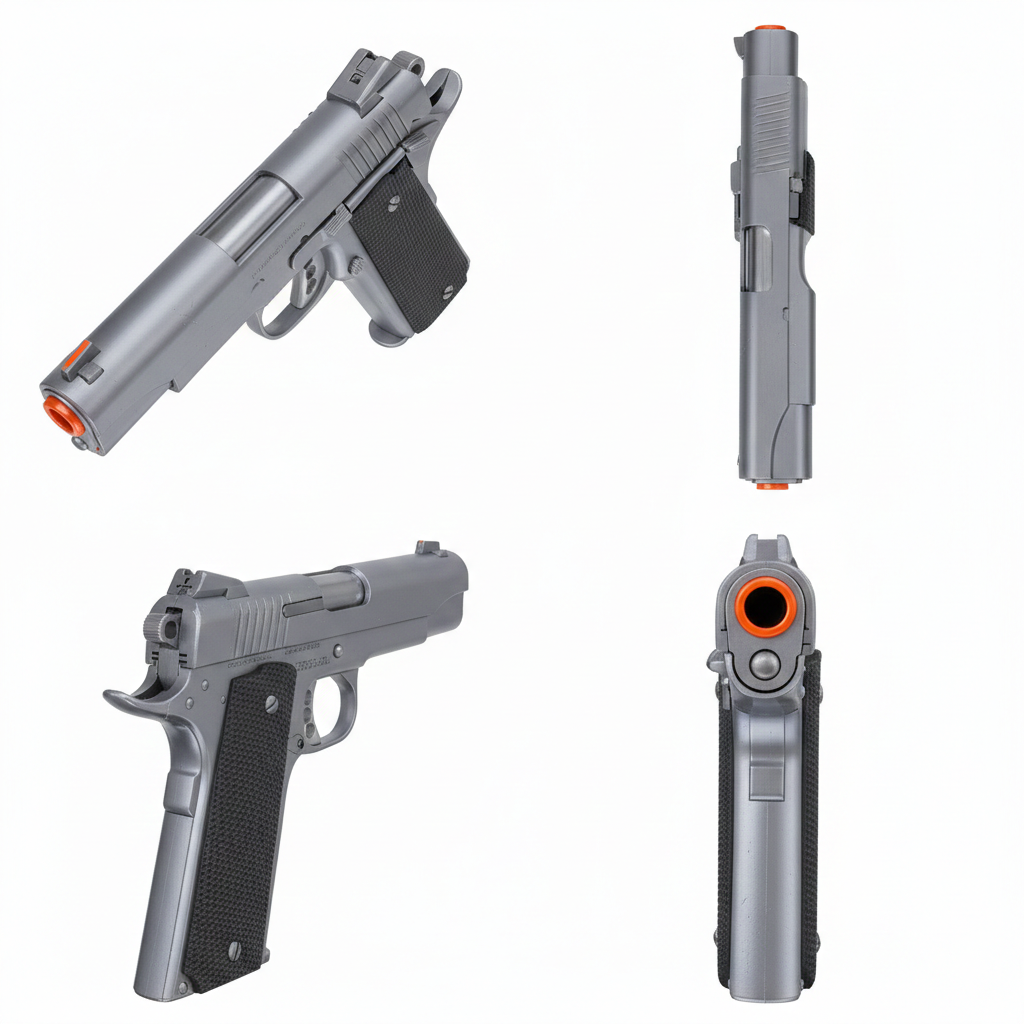 3d printed Colt 1911 Commander (PropGun) 1/1 Size blaze orange tip