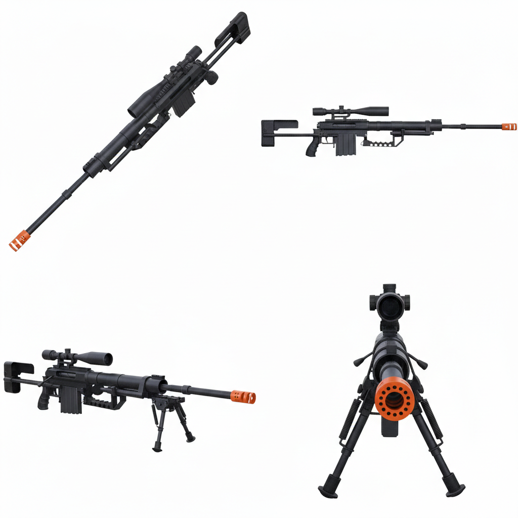 3d printed M200 Intervention (PropGun) 1/1 Size blaze orange tip