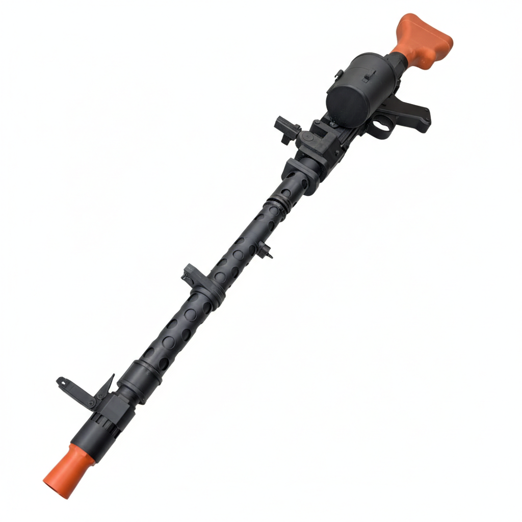3D Printed MG34 – 1:1 Scale Replica / Prop w/ Blaze Orange Tip